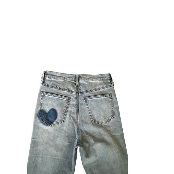 Altr’d State high rise wide leg button fly faded heart jeans 28/7 - Picture 4 of 10